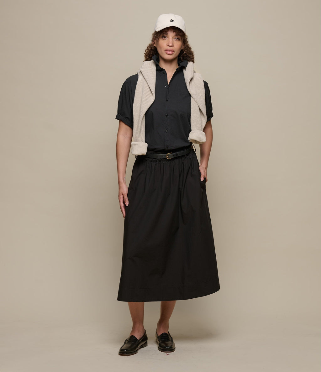 Lightweight Cotton Poplin Women's Shirt with Rolled-Up Sleeves