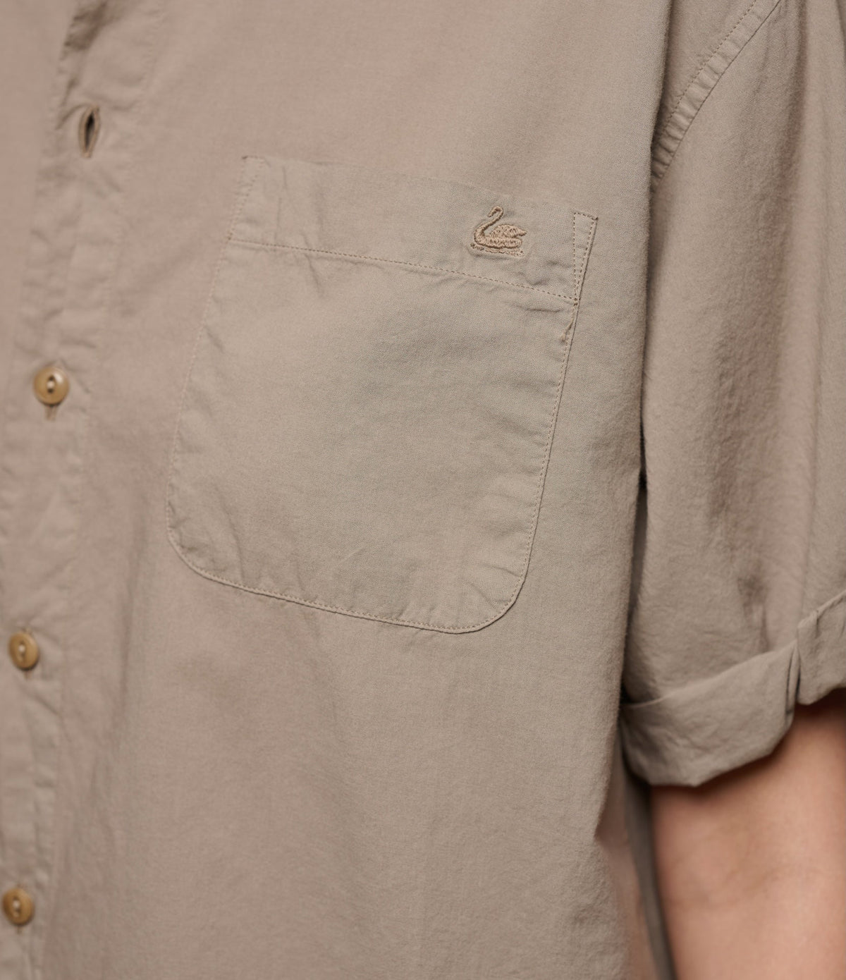 Lightweight Cotton Poplin Women's Shirt with Rolled-Up Sleeves