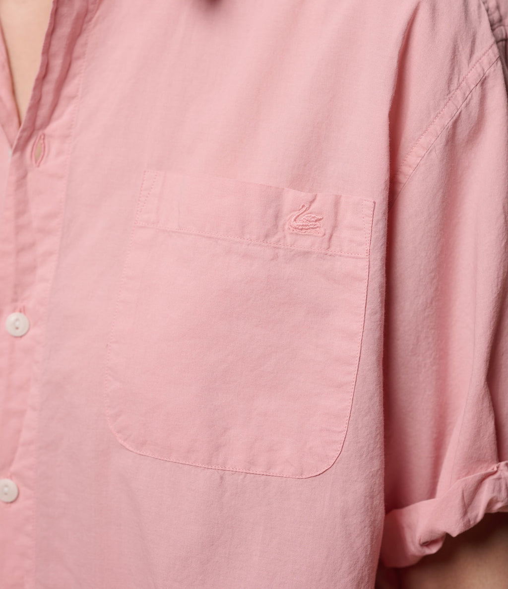 Lightweight Cotton Poplin Women's Shirt with Rolled-Up Sleeves