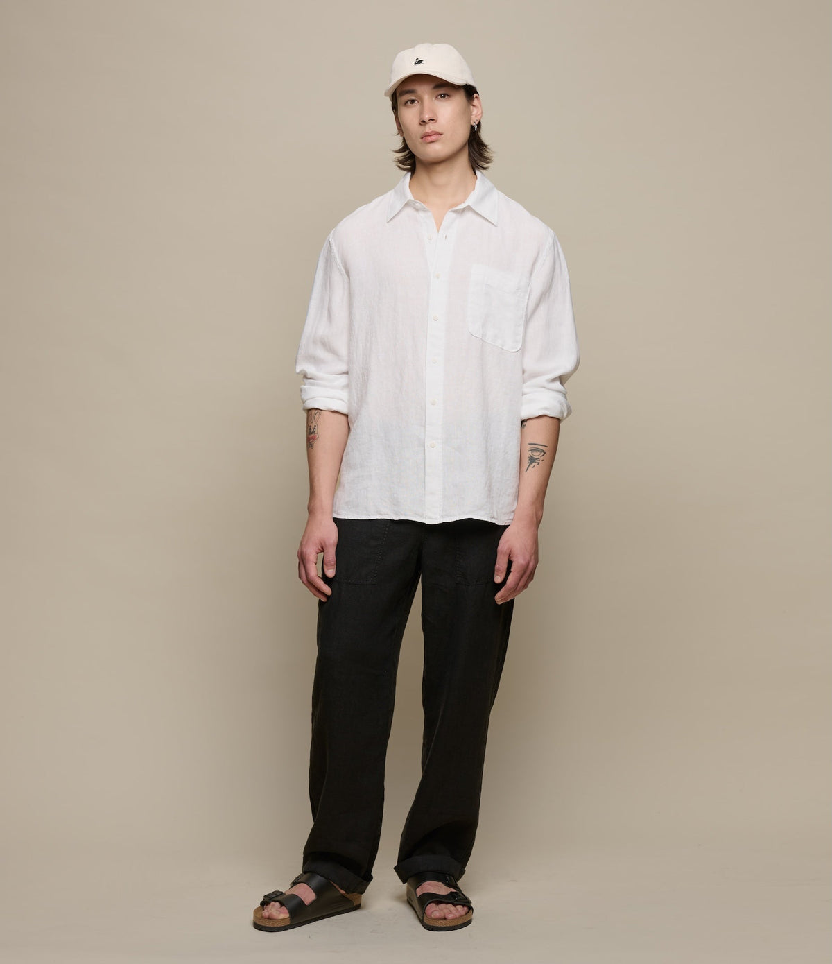 Relaxed Fit Linen Long Sleeve Shirt