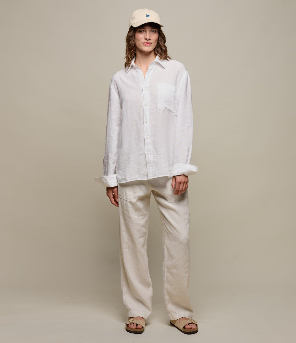Relaxed Fit Linen Long Sleeve Shirt