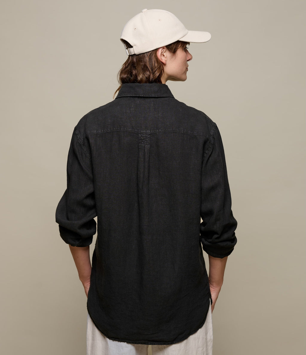Relaxed Fit Linen Long Sleeve Shirt