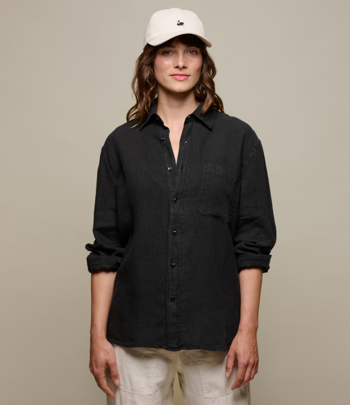 Relaxed Fit Linen Long Sleeve Shirt