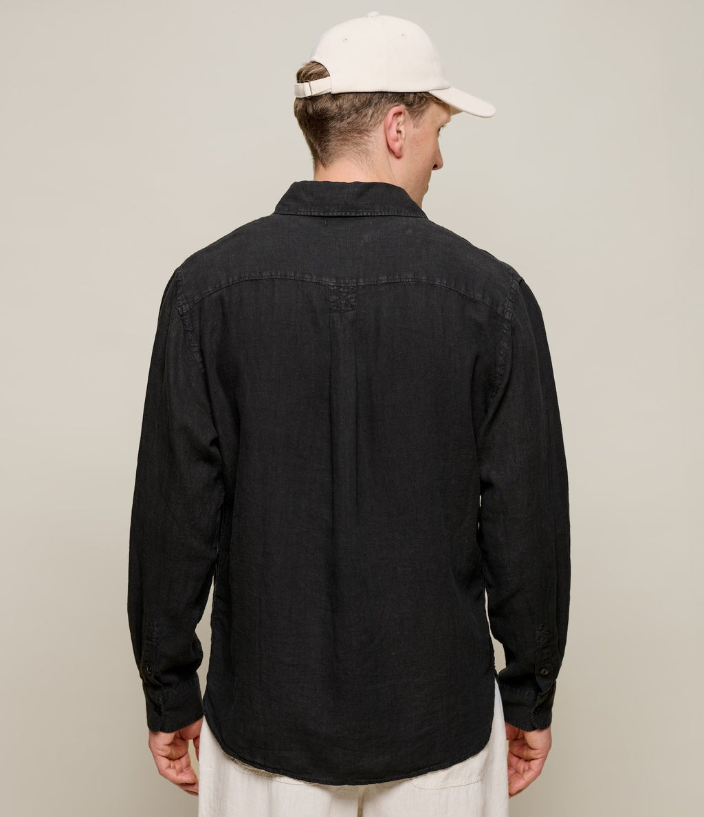 Relaxed Fit Linen Long Sleeve Shirt