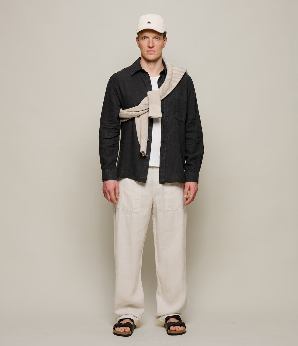 Relaxed Fit Linen Long Sleeve Shirt