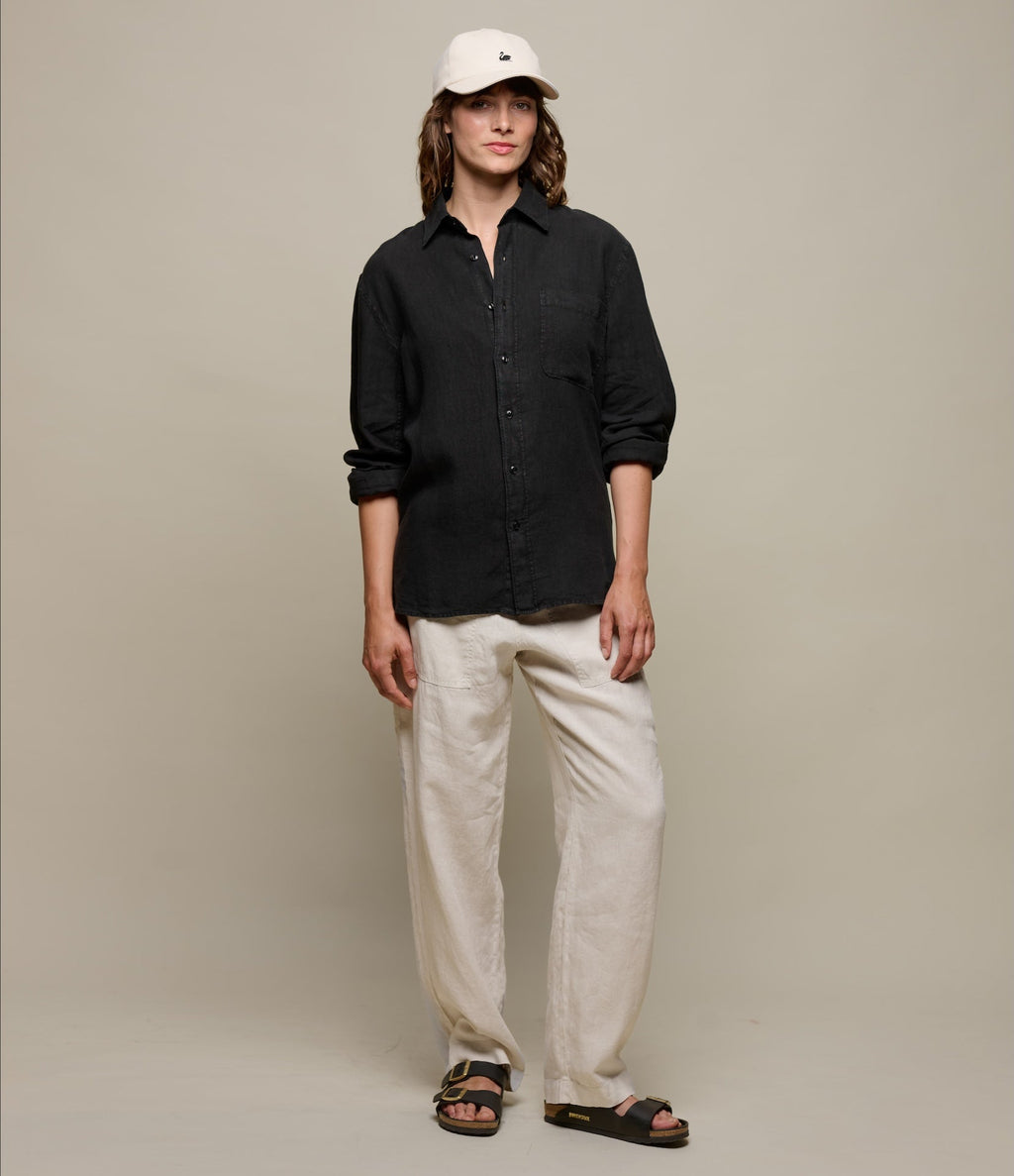 Relaxed Fit Linen Long Sleeve Shirt