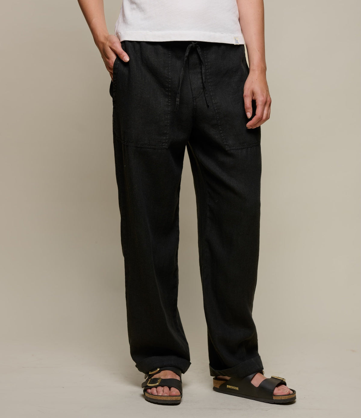 Worker's Linen Drawstring Pants