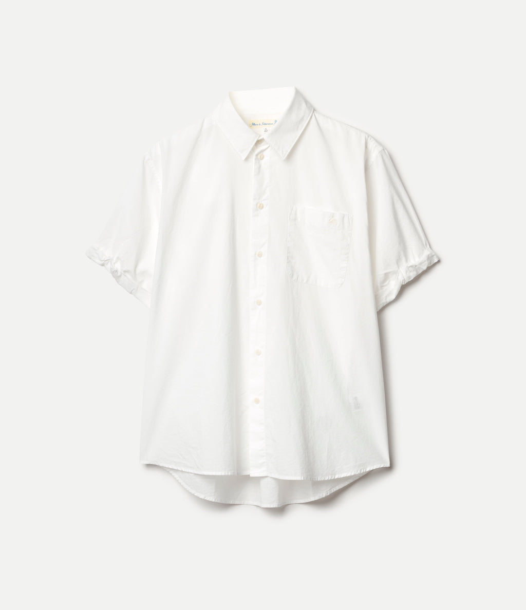 Lightweight Cotton Poplin Women's Shirt with Rolled-Up Sleeves