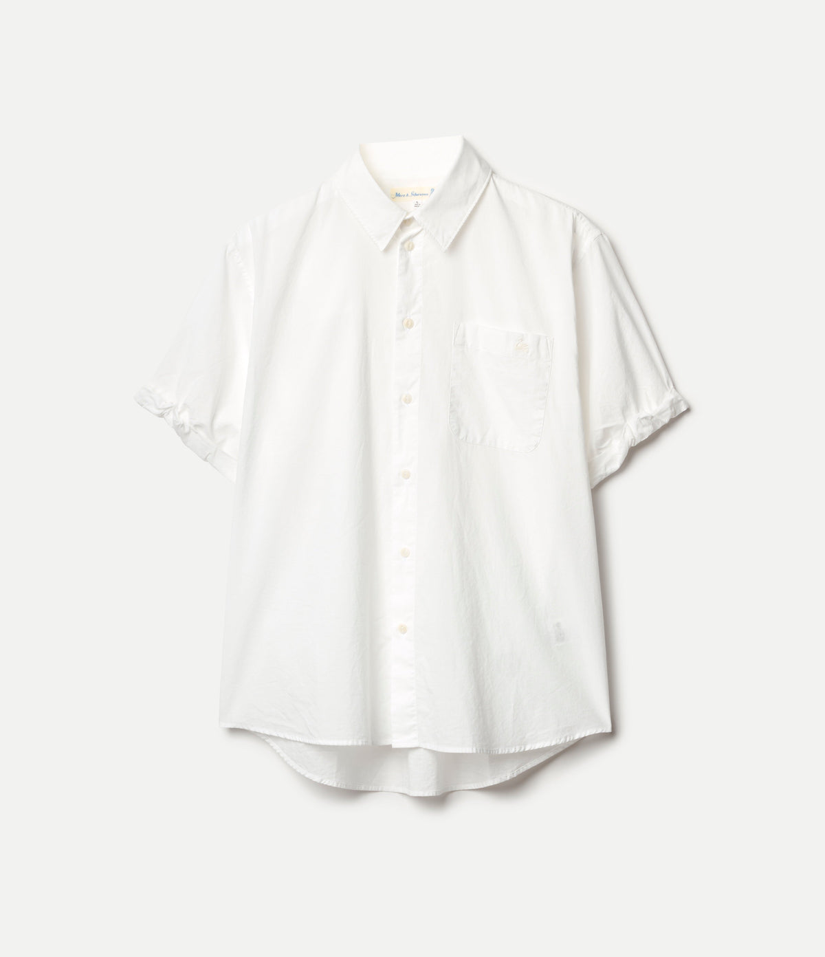 Lightweight Cotton Poplin Women's Shirt with Rolled-Up Sleeves
