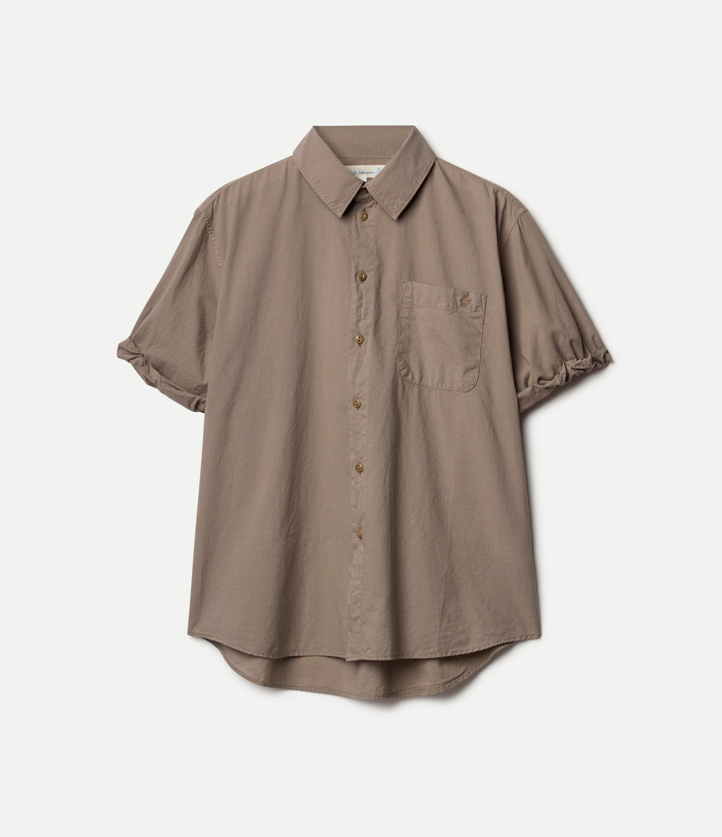 Lightweight Cotton Poplin Women's Shirt with Rolled-Up Sleeves
