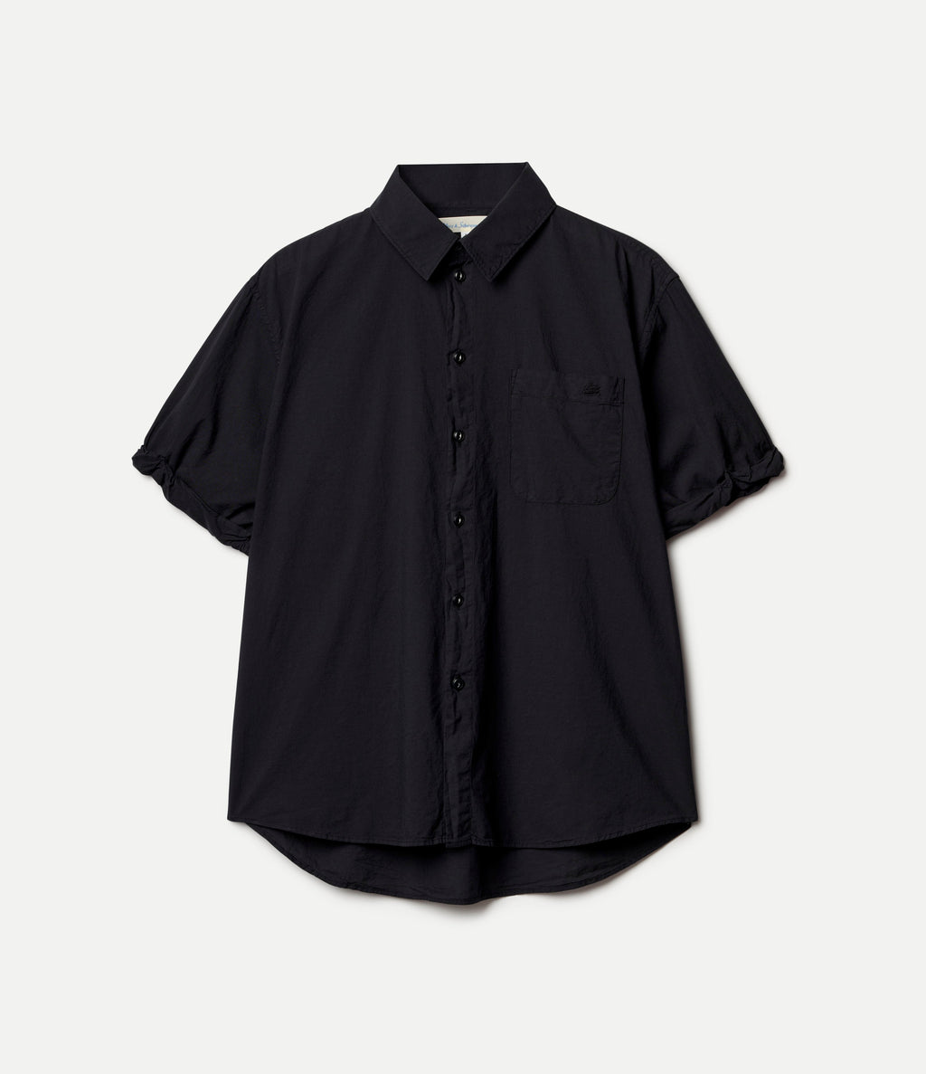Lightweight Cotton Poplin Women's Shirt with Rolled-Up Sleeves
