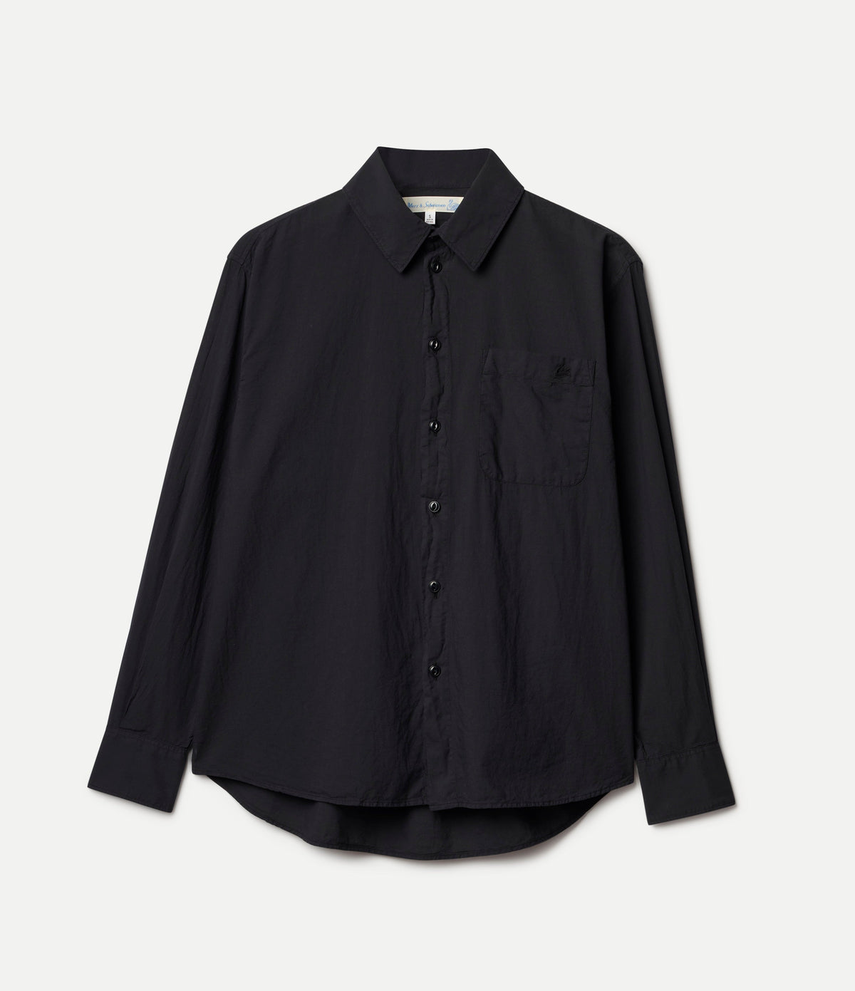 Lightweight Cotton Poplin Relaxed Fit Long Sleeve Shirt