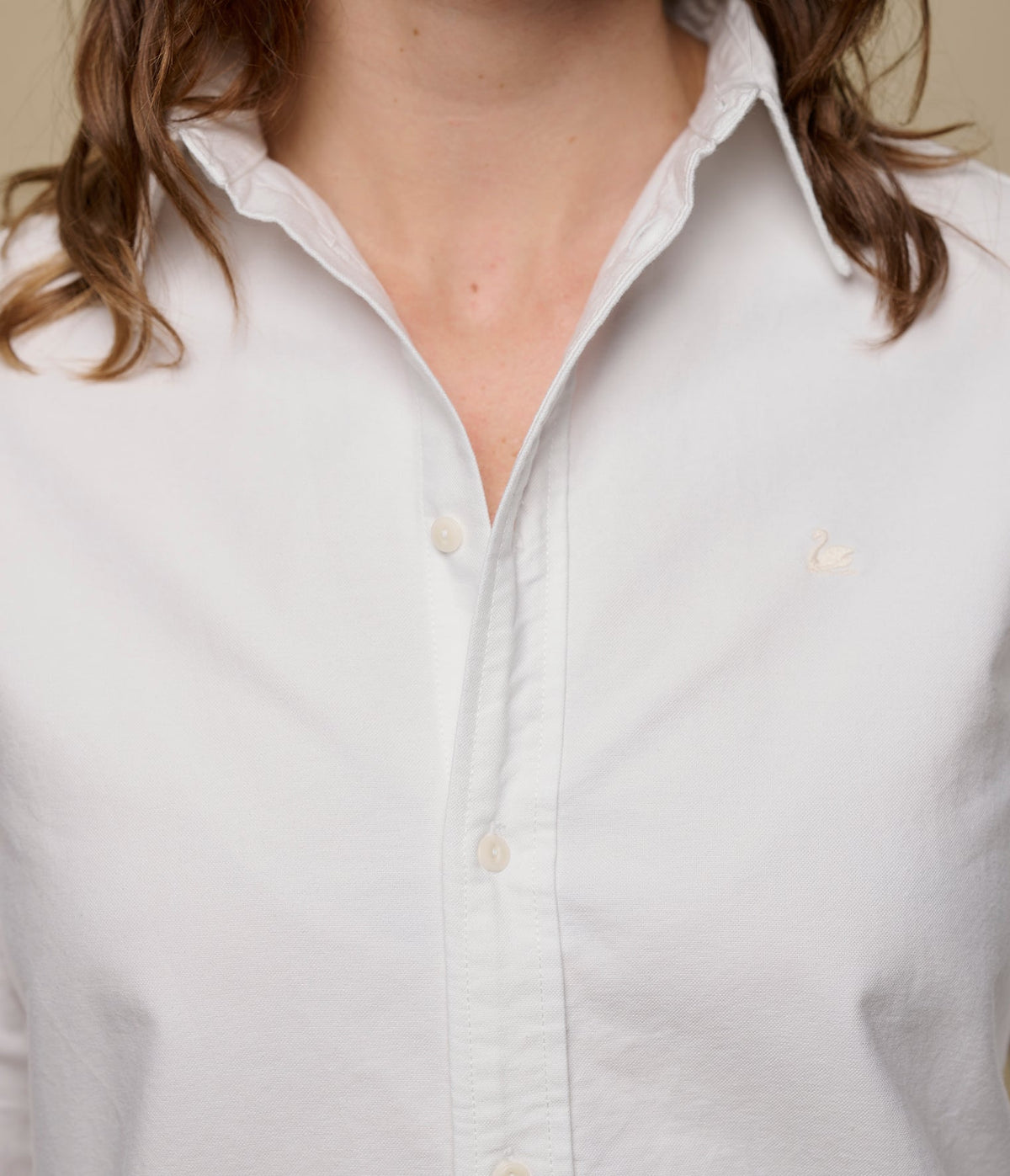 Shaped Cotton Oxford Long Sleeve Shirt