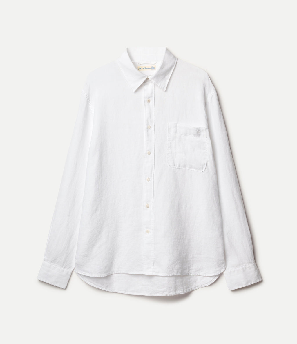Relaxed Fit Linen Long Sleeve Shirt