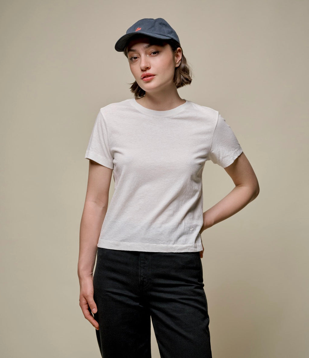 Cropped Cotton-Hemp Women's T-Shirt, All Plant-Based