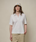 Linen-Cotton Relxed Fit Women's Short Sleeve Polo Shirt