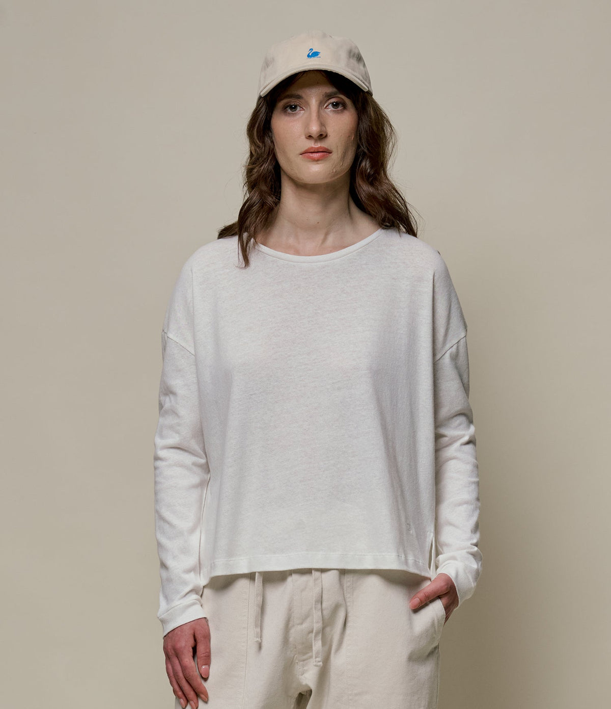 Linen-Cotton Relaxed Fit Women's Longsleeve